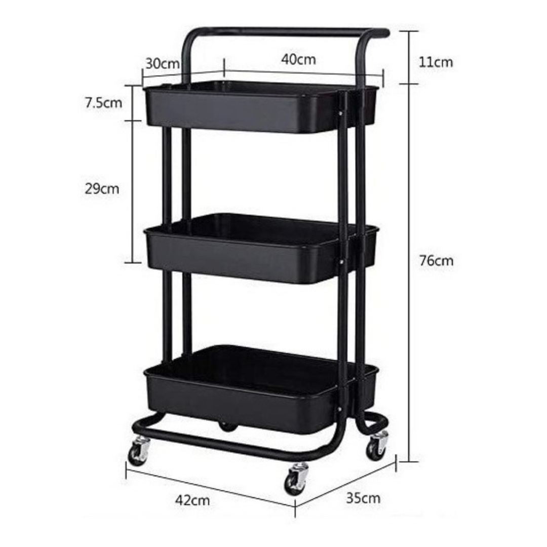 3 Level Organizer Cart With Wheels Storing